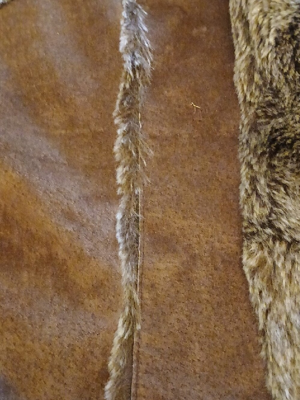 Live a Little Brown Faux Fur Trim Suede Sleeveless Vest - Picture 5 of 8